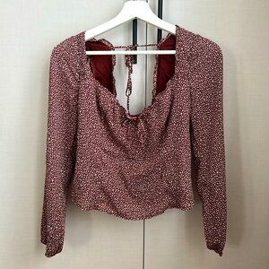 Abercrombie Polka Dot Top - Brown/White
